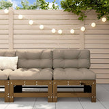 Middle Sofas with Cushions 2 pcs Honey Brown Solid Wood Pine 825691
