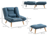 Armchair with Footstool, 180&deg Recliner with Ottoman, Accent Chair and Footstool with 3-Position T3398P328185