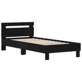 Bed Frame Black Oak 98.5 x 200 cm Engineered Wood 8003735