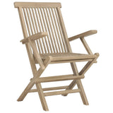 Folding Garden Chair Set of 8 Grey Solid teak wood Medium 3155072