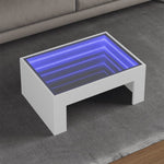 ZNTS Coffee Table with Infinity LED White 70x50x30 cm 847609