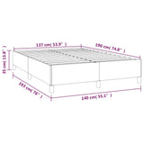 Bed Frame without Mattress Light Grey 137x190 cm Full Fabric 347203