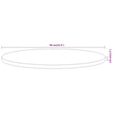 Table Top 90x3.8 cm Round Solid Wood Acacia 370057