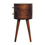 Mini Chestnut Rounded Bedside Table IN3331