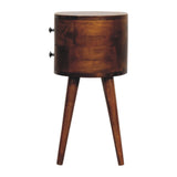 Mini Chestnut Rounded Bedside Table IN3331