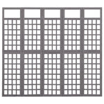 5-Panel Room Divider/Trellis Solid Fir Wood Grey 201.5x180 cm 316488