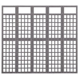 5-Panel Room Divider/Trellis Solid Fir Wood Grey 201.5x180 cm 316488
