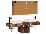 Bathroom Cabinet Set 4 pcs Old Wood 103.5 x 15.5 x 70 cm 3406309