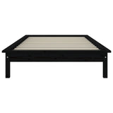 820530 Bed Frame without Mattress Black 90x200 cm Solid Wood