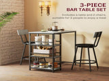 Three-Piece Kitchen Dining Set, with Shelves - Grey/Black T3398P343524