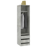 Wardrobe with Drawers Concrete Grey 50x50x200 cm Engineered Wood 800616