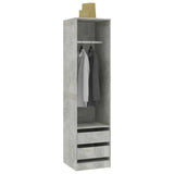 Wardrobe with Drawers Concrete Grey 50x50x200 cm Engineered Wood 800616