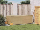 Garden Storage Box with Wheels Mix Beige 283L Poly Rattan 365319