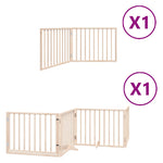 Dog Gate with Door Foldable 6 Panels 480 cm Poplar Wood 3155553
