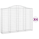 Arched Gabion Baskets 4 pcs 200x30x140/160 cm Galvanised Iron 3145474