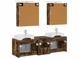 Bathroom Cabinet Set 5 pcs Smoked Oak Engineered Wood 3406403