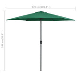 Garden Parasol with Aluminium Pole 270x246 cm Green 47344