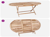 Garden Furniture Set 7 pcs Natural Solid Teak Wood 3418862