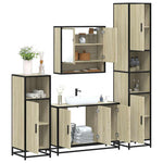 ZNTS 4 Piece Bathroom Furniture Set Sonoma Oak Engineered Wood 3301221