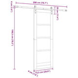 Sliding Door Manual Natural and white 73.5 x 198.5 cm 3333242