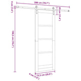 Sliding Door ORKDAL Natural and Black 73.5 x 198.5 cm 3331847