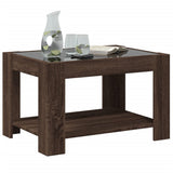 Coffee Table with LED Brown Oak 73x53x45 cm Engineered Wood 847552