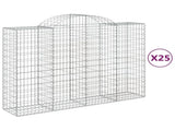 Arched Gabion Baskets 25 pcs 200x50x140/160 cm Galvanised Iron 3146378