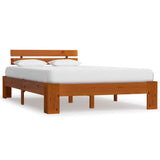 Bed Frame Honey brown Solid pine wood and plywood Double Durable 283181