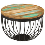 Coffee Table 50x35 cm Solid Wood Reclaimed and Steel 352025