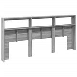 Headboard Cabinet with LED Grey Sonoma 220x17x102 cm 839229