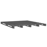 ZNTS Pallet Bed without Mattress Grey Double Solid Wood 821434