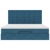 Ottoman Bed with Mattresses Dark Blue 180x200cm Velvet 3313491