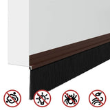 Self-adhesive Door Brush Seals 12 pcs Brown 100 cm 42019423