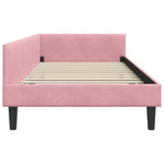 Corner Bed Frame Pink 100 x 200 cm Velvet and Engineered wood 42016167