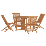 Outdoor Dining Set Teak Brown Solid teak wood Compact Foldable 3096573