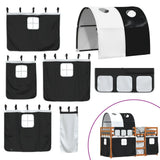 Bunk Bed without Mattress White&Black 80x200 cm Solid Wood Pine 3284012