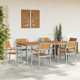 Garden Dining Set 7 pcs Grey and brown 180 x 90 x 75 cm 3284426