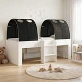 Bed with Tunnel 4 pcs White and Black Engineered Wood 3423562