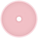 ZNTS Luxury Bathroom Basin Round Matt Pink 32.5x14 cm Ceramic 146966