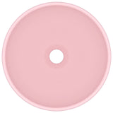 ZNTS Luxury Bathroom Basin Round Matt Pink 32.5x14 cm Ceramic 146966