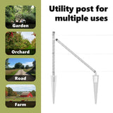 Ground Spike Fence Post 7 pcs Silver Powder-Coated Steel 42004268