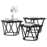 Coffee Table 3 pcs Black Oak Engineered Wood and Steel 868279