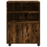 Rolling Cabinet Smoked Oak 60x48x81 cm Engineered Wood 853168