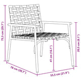 Garden Chair 2 pcs Brown 78 x 55.5 x 75.5 cm Poly Rattan 42004143