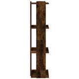 Bookcase 3-Tier Smoked Oak 60x30x120 cm Engineered Wood 860269