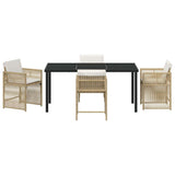 Garden Dining Set 5 pcs Beige Poly Rattan 3380787