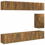 7 Piece TV Cabinet Set Smoked Oak Engineered Wood 3120311