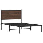 Metal Bed Frame without Mattress Brown Oak 100x200 cm 4007760