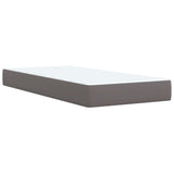 Box Spring Bed with Mattress Grey 80x200 cm Faux Leather 3286098