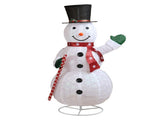 1.7M Lighted Snowman Holding Candy Cane Christmas Yard Decorations, Pre-lit Pull Up Snowman with 240 70039090